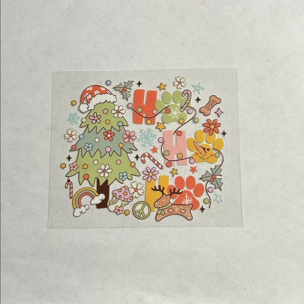 Dog Paw Ho Ho Ho Cup Decal D25
